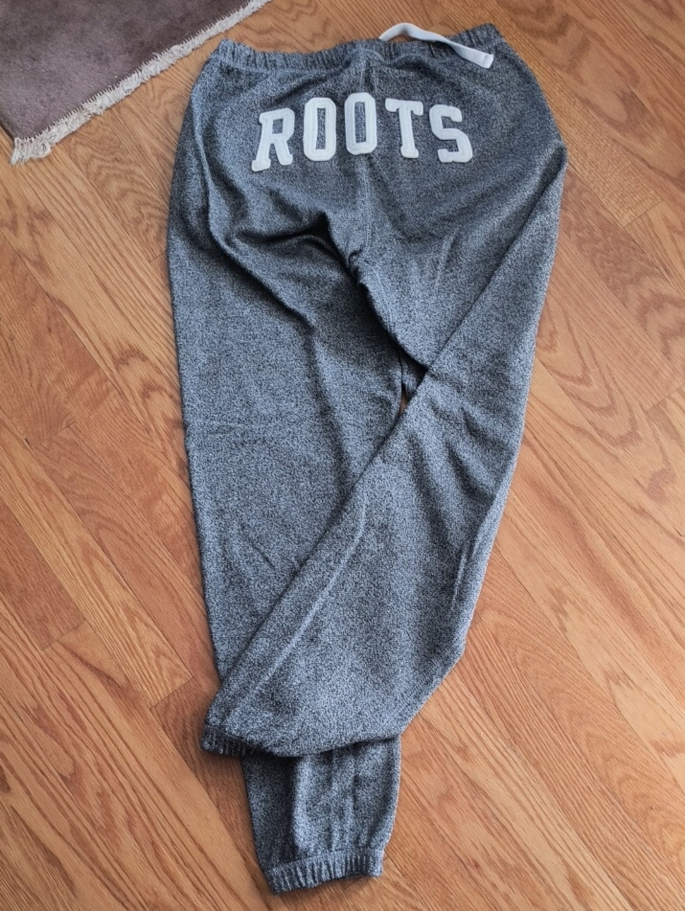 Roots Women's Salt and Pepper Sweatpants with Logo, Size XS